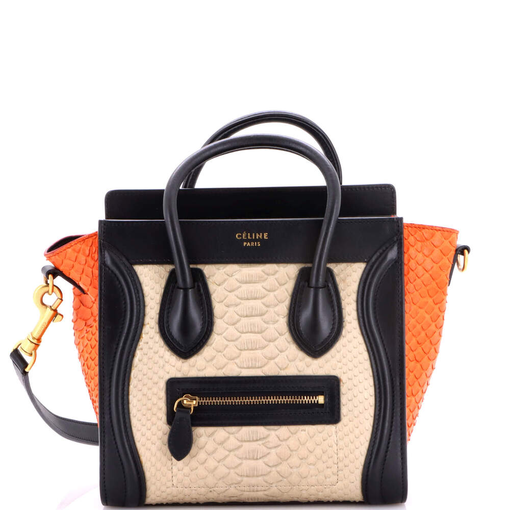 Celine Tricolor Luggage Bag Python And #258974C17B - Picture 1 of 8
